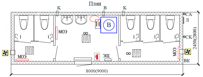 Вагон-дом санузлы "ПАТРИОТ" 8(9)009